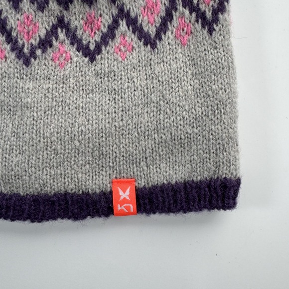 KARI TRAA Fleece Lined Pom-Pom Wool Alpaca Blend Knit Beanie‎ Womens O/S - Picture 2 of 9